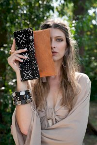 Bahati Black Mud Cloth Clutch
