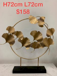Gold Ginkgo leaf tabletop display 