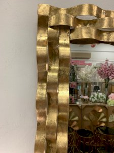Gold wave wall mirror 