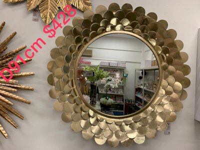 Gold coin auspicious wall mirror 