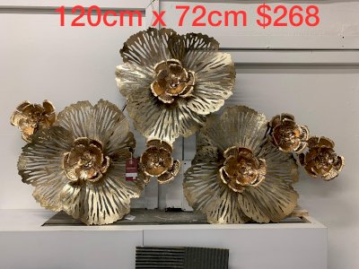 Golden flower wall art 