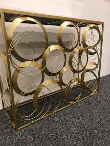 Gold long console with mirror top