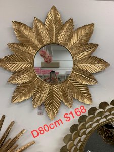 Gold leaves wall mirror 