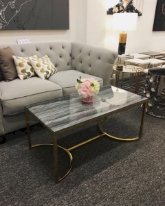 Grey marble with gold stainless steel frame ( Display set )