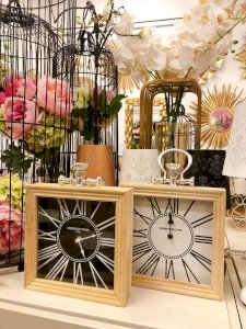 Table top wooden clock
