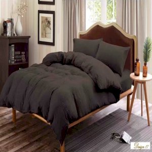 QUEEN Deep DARK BROWN Fitted BedSheet + 2 Pillowcases Set and Optional Bolster Case Cover
