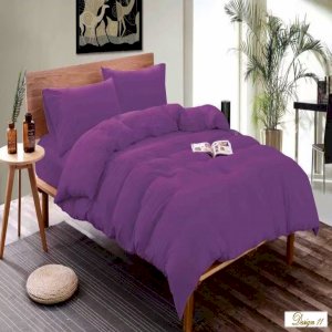 SINGLE bed DEEP PURPLE Fitted BedSheet + Pillowcase Set plus Optional Bolster Case Cover NEW!