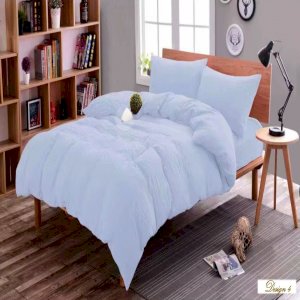 SUPER SINGLE LIGHT-LIGHT BLUE Fitted BedSheet + Pillowcase Set plus Optional Bolster Case Cover