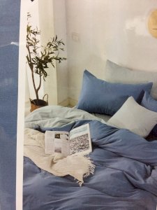 SUPER SINGLE STONEBLUE Fitted BedSheet + Pillowcase Set plus Optional Bolster Case Cover