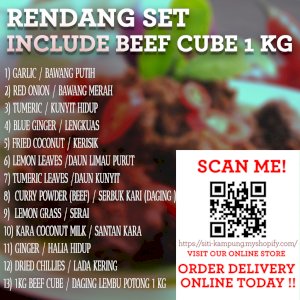 Rendang Beef/ Rendang Daging - (4-5 PAX Ingredients Preparation INCLUDE 1X BEEF 1KG)