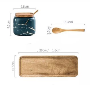 Marble-inspired Ceramic Spice Set