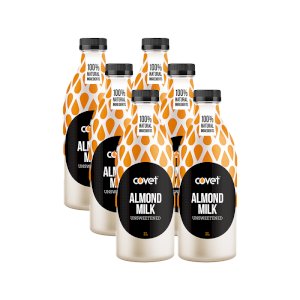 Covet Vegan Non-Dairy Almond Unsweetened Milk 1l (Box of 6)