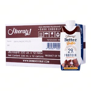 Hooray! Better Shake Protein Drink Halal Dark Chocolate 330ml (Box of 12)