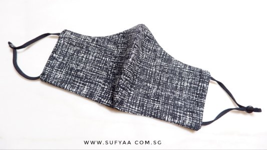 Cotton Reusable Face Mask (Black Tweed)