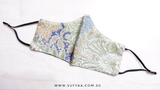Cotton Reusable Face Mask (Teal Green Paisley)